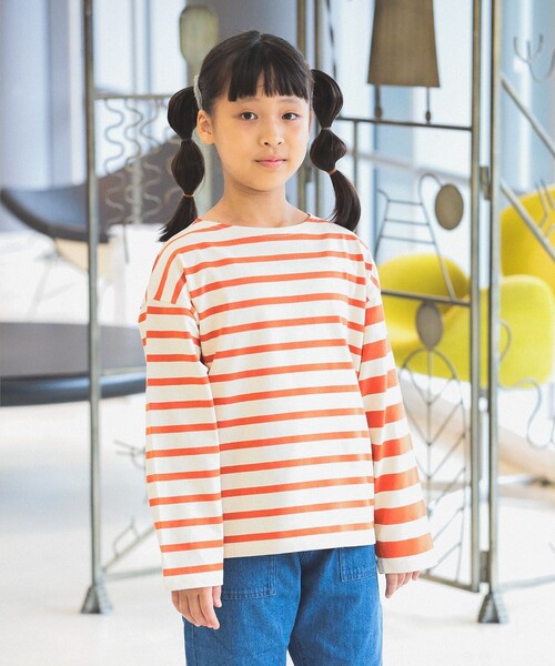 BEAMS BOY tシャツ ナバルボーダー ビッグ ボートネック