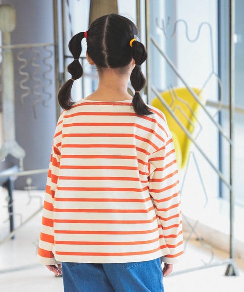 B:MING by BEAMS（ビーミングバイビームス）の「B:MING by BEAMS / ボートネック ボーダー Tシャツ（90~140cm）（Tシャツ/カットソー・キッズ・ベージュ/ブルー/グリーン/カーキ/レッド/オリーブ/ブラウン/イエロー/ブラック/ブルー系その他3/オレンジ系その他6・90/100/110/120/130/140/150）」の13枚目の写真