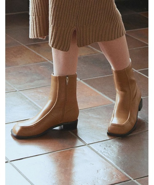 Re:EDIT（リエディ）の「スクエアトゥミドルブーツ（ブーツ・レディース・ブラック/ブラウン/アイボリー/ボルドー/カーキ/ベージュ・LARGE/SMALL/XX-LARGE/MEDIUM/X-LARGE）」の12枚目の写真