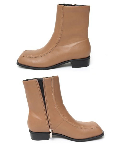 Re:EDIT（リエディ）の「スクエアトゥミドルブーツ（ブーツ・レディース・ブラック/ブラウン/アイボリー/ボルドー/カーキ/ベージュ・LARGE/SMALL/XX-LARGE/MEDIUM/X-LARGE）」の18枚目の写真