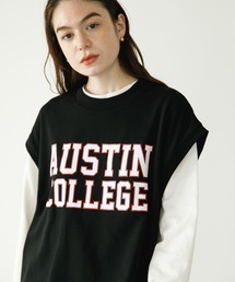 koe（コエ）の「SETミニ裏毛カレッジロゴベスト＆ロングＴシャツ*（Tシャツ/カットソー・メンズ）」