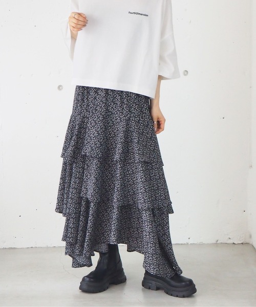 tiptop(ティップトップ)の「イレギュラーヘムロングスカート(スカート・レディース・アイボリー/ブラック/ブルー/A/B/C・FREE)」の6枚目の写真