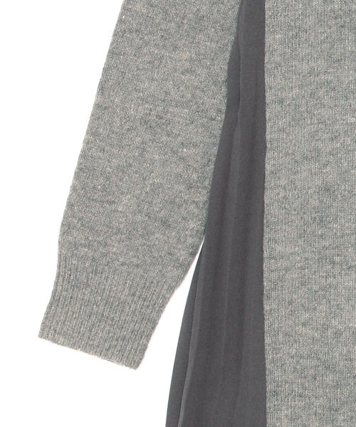 Ray BEAMS（レイビームス）の「Ray BEAMS / サイドプリーツ ニットワンピース（ワンピース・レディース・シルバー/ネイビー・ONE SIZE）」の9枚目の写真