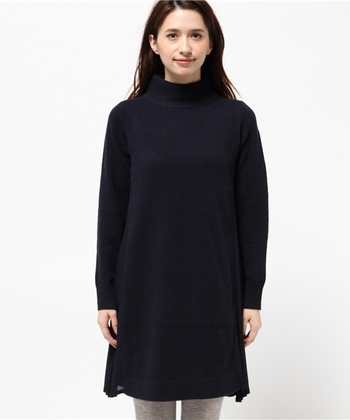 Ray BEAMS（レイビームス）の「Ray BEAMS / サイドプリーツ ニットワンピース（ワンピース・レディース・シルバー/ネイビー・ONE SIZE）」の3枚目の写真