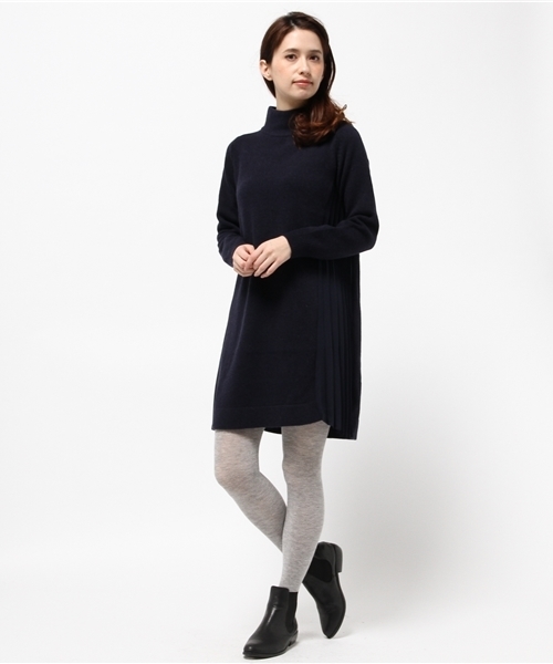 Ray BEAMS（レイビームス）の「Ray BEAMS / サイドプリーツ ニットワンピース（ワンピース・レディース・シルバー/ネイビー・ONE SIZE）」の6枚目の写真