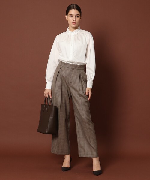 DRESSTERIOR（ドレステリア）の「◆【otonaMUSE11月号掲載】スタンドカラーフリルブラウス（シャツ/ブラウス・レディース・ネイビー/ホワイト系・38/36）」の13枚目の写真