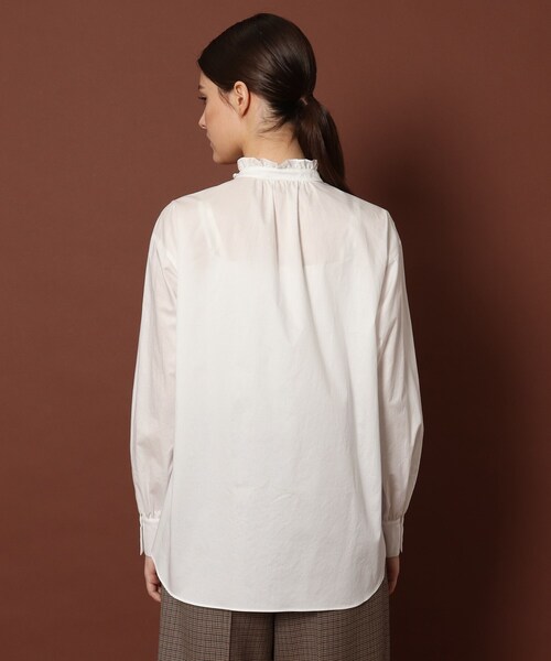 ドレステリア フリル襟 ブラウス ホワイト 長袖 スタンドカラー フリルカラー DRESSTERIOR（ドレステリア）の「◇【otonaMUSE11月号掲載】スタンド