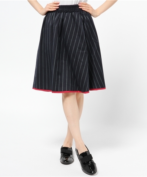 one after another NICE CLAUP（ワンアフターアナザーナイスクラップ）の「【ナイスクラップ】リバーシブルスカート（スカート・レディース・グレー/グリーン/レッド・FREE）」の3枚目の写真