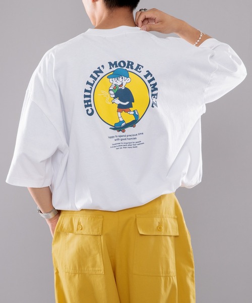 kutir（クティール）の「スケータープリントTシャツ（Tシャツ/カットソー・メンズ・ホワイト/ブラック/イエロー・LARGE/MEDIUM）」の2枚目の写真