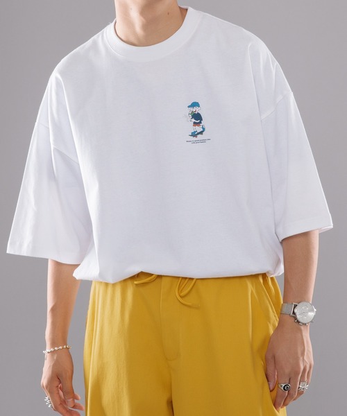 kutir（クティール）の「スケータープリントTシャツ（Tシャツ/カットソー・メンズ・ホワイト/ブラック/イエロー・LARGE/MEDIUM）」の10枚目の写真