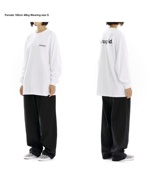 MAHAGRID（マハグリッド）の「『mahagrid/マハグリッド』ORIGIN LOGO LS TEE/オリジンロゴ 長袖Tシャツ（Tシャツ/カットソー・レディース・ホワイト/チャコールグレー/ブラック/グレー/ブルー/ネイビー/パープル/A/ピンク・S/M/L/XL）」の15枚目の写真