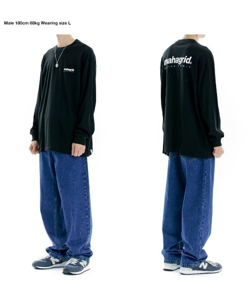 MAHAGRID（マハグリッド）の「『mahagrid/マハグリッド』ORIGIN LOGO LS TEE/オリジンロゴ 長袖Tシャツ（Tシャツ/カットソー・レディース・ホワイト/チャコールグレー/ブラック/グレー/ブルー/ネイビー/パープル/A/ピンク・S/M/L/XL）」の16枚目の写真