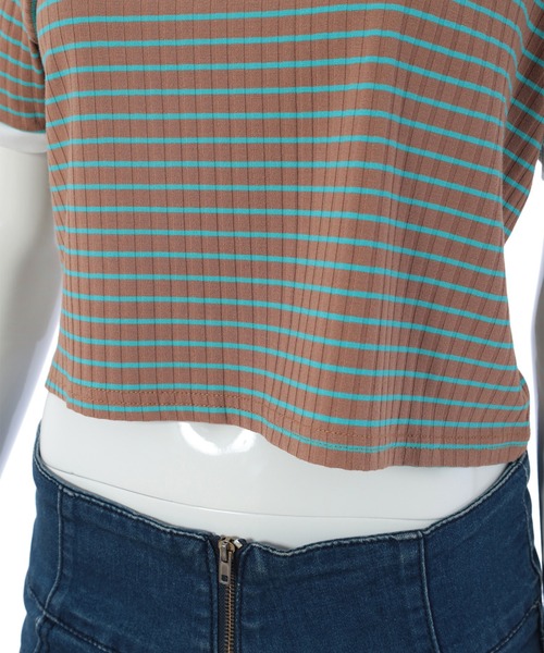 fifth calin（フィフスカラン）の「トリムボーダーTシャツ（Tシャツ/カットソー・レディース・ブラウン/ホワイト・MEDIUM）」の7枚目の写真