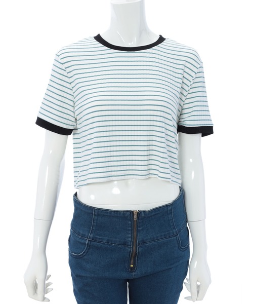 fifth calin（フィフスカラン）の「トリムボーダーTシャツ（Tシャツ/カットソー・レディース・ブラウン/ホワイト・MEDIUM）」の12枚目の写真