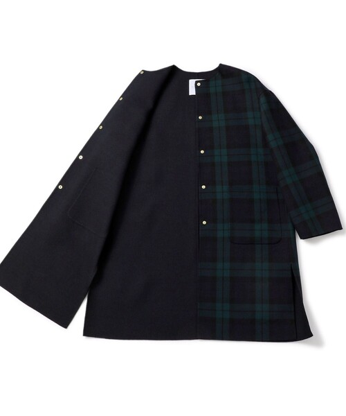 MACKINTOSH PHILOSOPHY フード付ノーカラーウールコート34