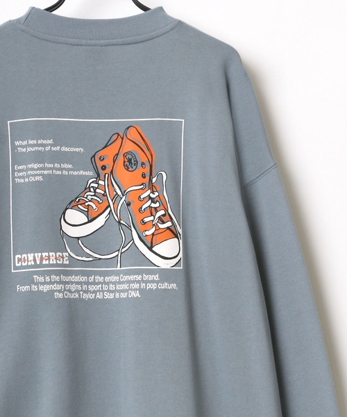 CONVERSE(コンバース)の「CONVERSE/コンバース ビッグシルエット バックプリント シューズ イラスト スウェット トレーナー(スウェット・メンズ・ホワイト/ブラック/ベージュ/ブルー/グリーン・LL/M/L)」の5枚目の写真