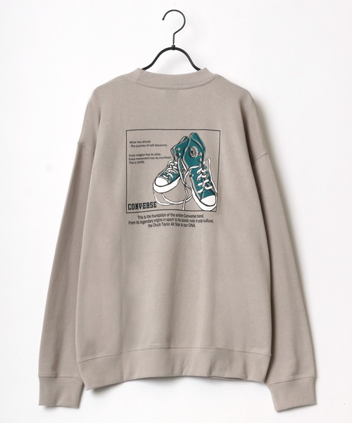 CONVERSE(コンバース)の「CONVERSE/コンバース ビッグシルエット バックプリント シューズ イラスト スウェット トレーナー(スウェット・メンズ・ホワイト/ブラック/ベージュ/ブルー/グリーン・LL/M/L)」の15枚目の写真