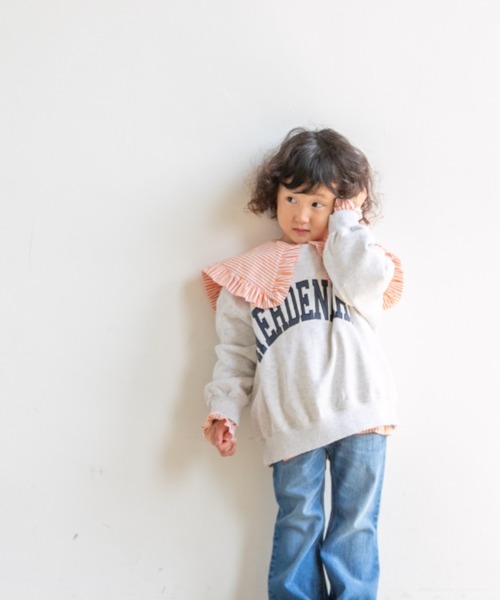 LOWRYS FARM(ローリーズファーム)の「ウラケロゴプルオーバー 215993(スウェット・キッズ・チャコールグレー/ブラウン/グレー/オフホワイト・110cm/120cm/130cm)」の1枚目の写真