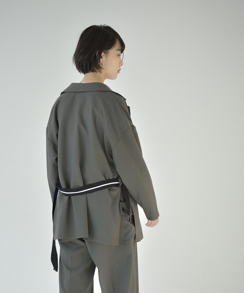 La SRIC（ラスリック）の「La SRIC / サイドファスナーテーラーJK【セットアップ可】（テーラードジャケット・レディース・カーキ/キャメル/ブラック・MEDIUM）」の9枚目の写真