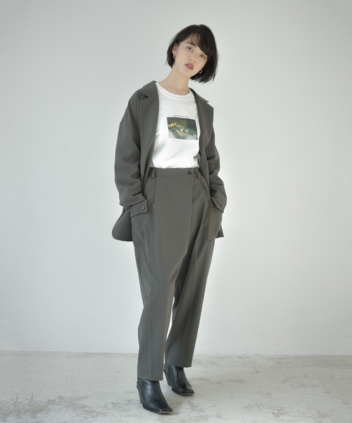 La SRIC（ラスリック）の「La SRIC / サイドファスナーテーラーJK【セットアップ可】（テーラードジャケット・レディース・カーキ/キャメル/ブラック・MEDIUM）」の10枚目の写真