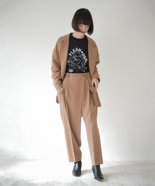 La SRIC（ラスリック）の「La SRIC / サイドファスナーテーラーJK【セットアップ可】（テーラードジャケット・レディース・カーキ/キャメル/ブラック・MEDIUM）」の18枚目の写真