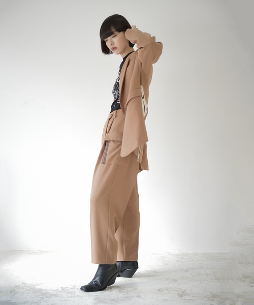La SRIC（ラスリック）の「La SRIC / サイドファスナーテーラーJK【セットアップ可】（テーラードジャケット・レディース・カーキ/キャメル/ブラック・MEDIUM）」の19枚目の写真