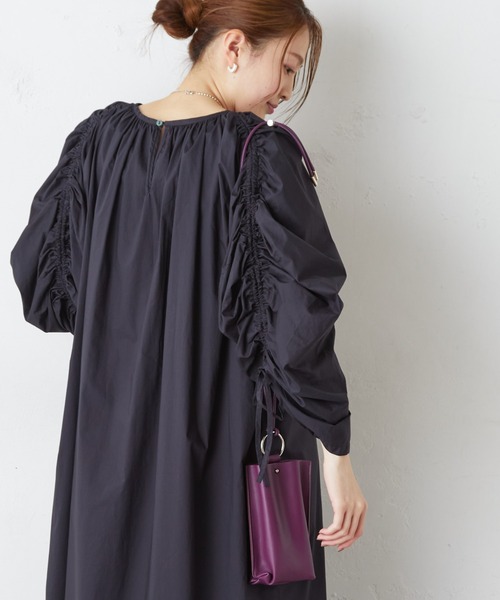 CIAOPANIC TYPY(チャオパニックティピー)の「ギャザースリーブワンピース(ワンピース・レディース・ホワイト/ブラック/グリーン・ONE SIZE)」の3枚目の写真