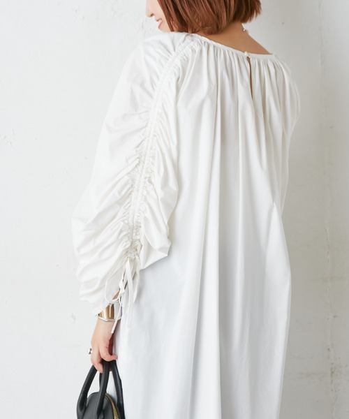 CIAOPANIC TYPY(チャオパニックティピー)の「ギャザースリーブワンピース(ワンピース・レディース・ホワイト/ブラック/グリーン・ONE SIZE)」の8枚目の写真