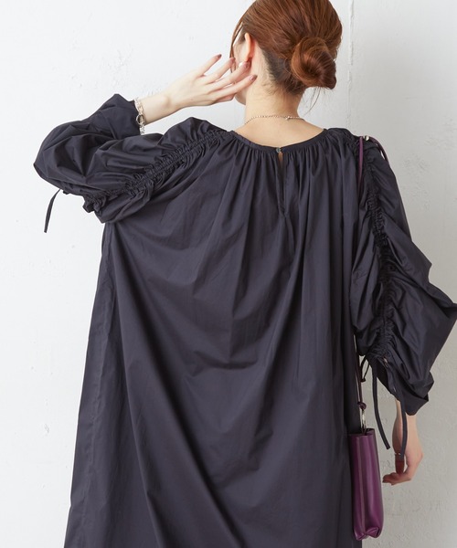 CIAOPANIC TYPY(チャオパニックティピー)の「ギャザースリーブワンピース(ワンピース・レディース・ホワイト/ブラック/グリーン・ONE SIZE)」の13枚目の写真