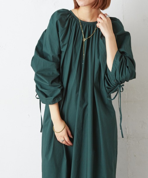 CIAOPANIC TYPY(チャオパニックティピー)の「ギャザースリーブワンピース(ワンピース・レディース・ホワイト/ブラック/グリーン・ONE SIZE)」の10枚目の写真