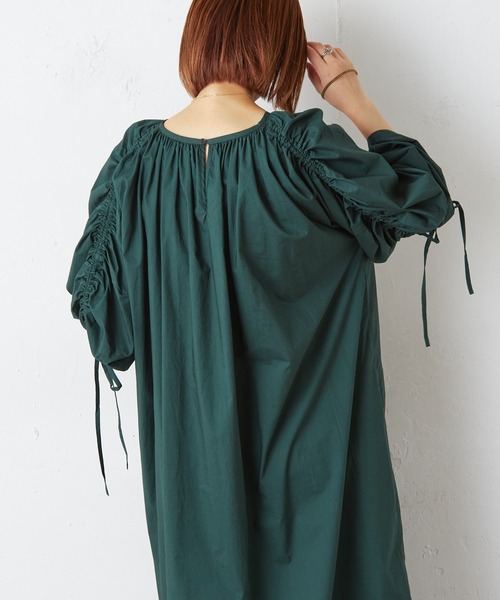 CIAOPANIC TYPY(チャオパニックティピー)の「ギャザースリーブワンピース(ワンピース・レディース・ホワイト/ブラック/グリーン・ONE SIZE)」の14枚目の写真