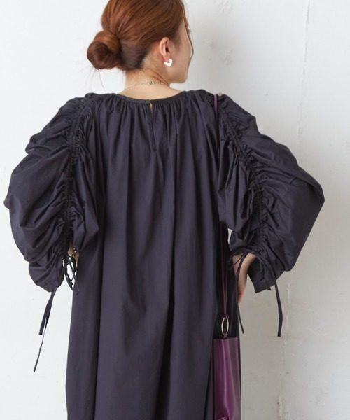 CIAOPANIC TYPY(チャオパニックティピー)の「ギャザースリーブワンピース(ワンピース・レディース・ホワイト/ブラック/グリーン・ONE SIZE)」の5枚目の写真