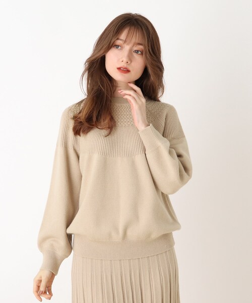 DRESKIP（ドレスキップ）の「◆もちもち求心編みニット（ニット/セーター・レディース・ブラック/ライトグリーン/ライトベージュ/ブラウン系その他2/パープル系/ピンク系・02/03/04）」の4枚目の写真