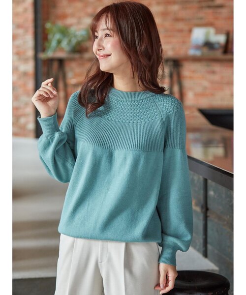 DRESKIP（ドレスキップ）の「◆もちもち求心編みニット（ニット/セーター・レディース・ブラック/ライトグリーン/ライトベージュ/ブラウン系その他2/パープル系/ピンク系・02/03/04）」の8枚目の写真