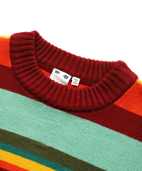 X-girl（エックスガール）の「OVERSIZED KNIT TOP（ニット/セーター・レディース・ライトブルー/ブラック/マルチ・ONE SIZE）」の14枚目の写真