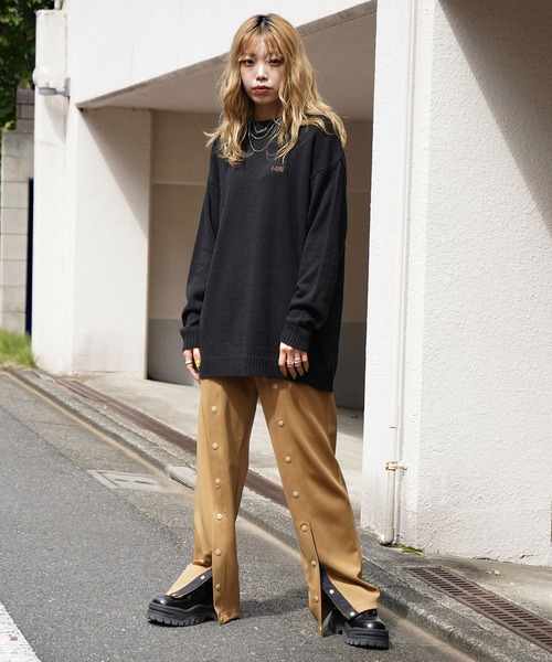 X-girl（エックスガール）の「OVERSIZED KNIT TOP（ニット/セーター