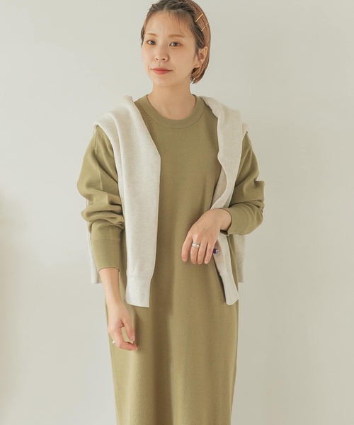 ITEMS URBANRESEARCH（アイテムズ アーバンリサーチ）の「クルーネックニットロングワンピース（ワンピース・レディース・オフホワイト/グリーン/ブラック/イエロー/ベージュ・FREE）」の12枚目の写真