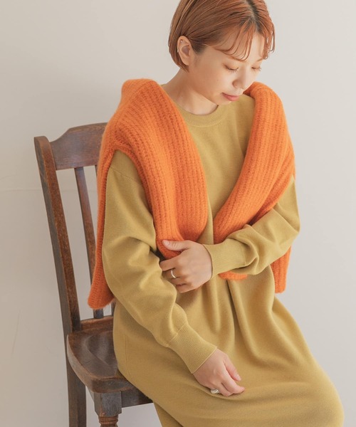 ITEMS URBANRESEARCH（アイテムズ アーバンリサーチ）の「クルーネックニットロングワンピース（ワンピース・レディース・オフホワイト/グリーン/ブラック/イエロー/ベージュ・FREE）」の15枚目の写真