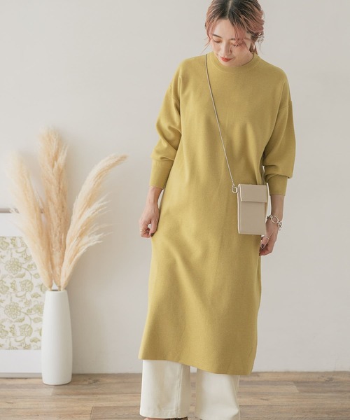 ITEMS URBANRESEARCH（アイテムズ アーバンリサーチ）の「クルーネックニットロングワンピース（ワンピース・レディース・オフホワイト/グリーン/ブラック/イエロー/ベージュ・FREE）」の19枚目の写真