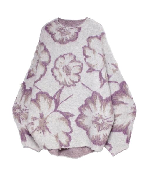 LAGUNAMOON（ラグナムーン）の「フラワージャガードニットプルオーバー（ニット/セーター・レディース・モカ/ネイビー/ライトグレー・FREE）」の13枚目の写真