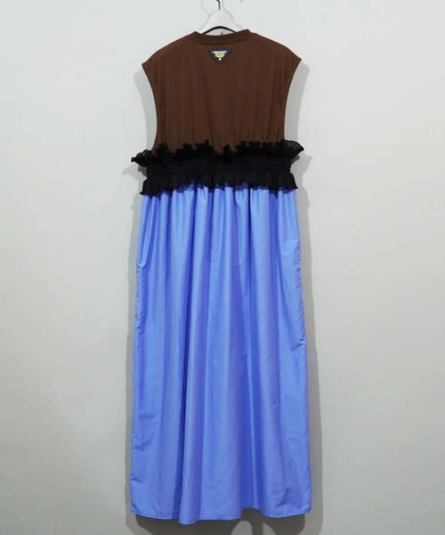 ノントーキョー PLEATS FRILL NO SLEEVE BLUE