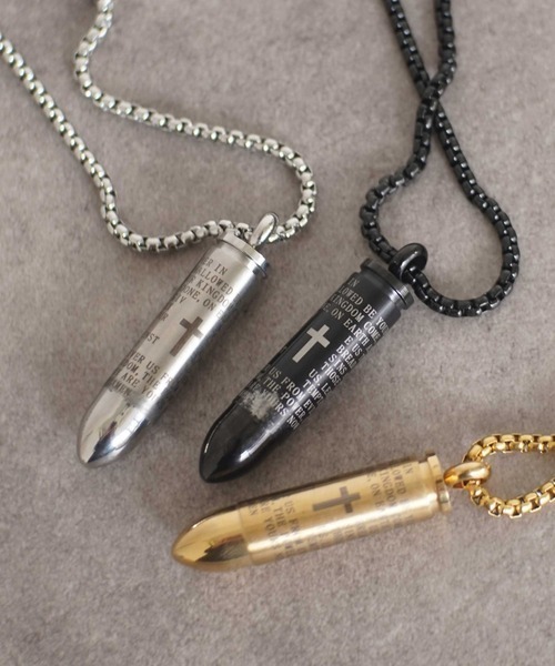 dictionary（ディクショナリー）の「【dictionary】クロス ブレット ネックレス / メモリアル ネックレス（ネックレス・レディース・ブラック/シルバー/ゴールド・FREE）」の2枚目の写真