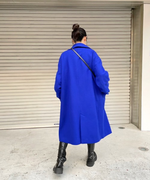 【WHO’S WHO gallery】ビッグテーラーコート ブルー フリーサイズ WHO'S WHO gallery（フーズフーギャラリー）の「ビッグテーラーコート