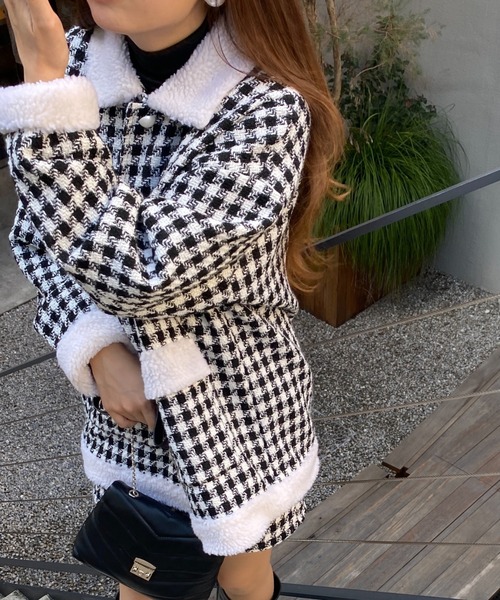 WEGO(ウィゴー)の「WEGO/キルティングショルダーバッグ(ショルダーバッグ・レディース・ブラック/アイボリー・FREE)」の4枚目の写真