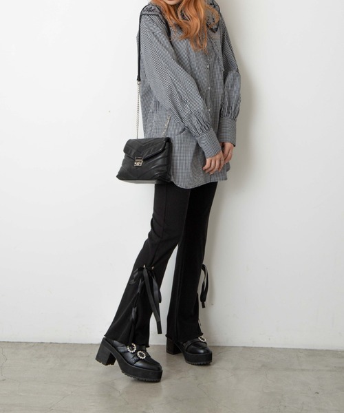 WEGO(ウィゴー)の「WEGO/キルティングショルダーバッグ(ショルダーバッグ・レディース・ブラック/アイボリー・FREE)」の11枚目の写真