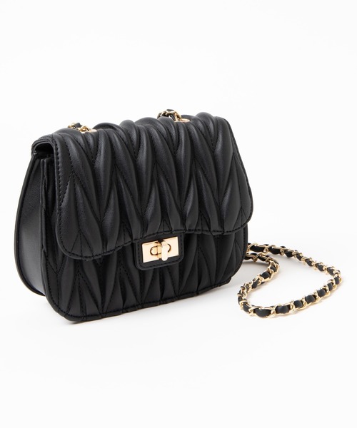 WEGO(ウィゴー)の「WEGO/キルティングショルダーバッグ(ショルダーバッグ・レディース・ブラック/アイボリー・FREE)」の22枚目の写真