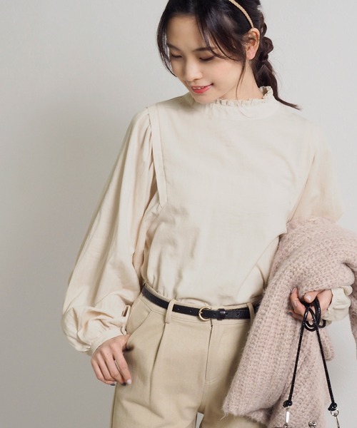 Crisp（クリスプ）の「ボリュームスリーブブラウス（シャツ/ブラウス・レディース・ホワイト/アイボリー・FREE）」の10枚目の写真