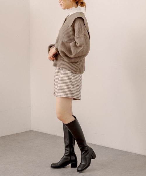 OLIVE des OLIVE（オリーブデオリーブ）の「セイラ-衿ニット（ニット/セーター・レディース・ブラック/アイボリー/ライトブラウン・FREE）」の19枚目の写真