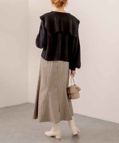 OLIVE des OLIVE（オリーブデオリーブ）の「セイラ-衿ニット（ニット/セーター・レディース・ブラック/アイボリー/ライトブラウン・FREE）」の17枚目の写真