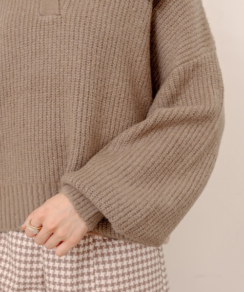 OLIVE des OLIVE（オリーブデオリーブ）の「セイラ-衿ニット（ニット/セーター・レディース・ブラック/アイボリー/ライトブラウン・FREE）」の21枚目の写真